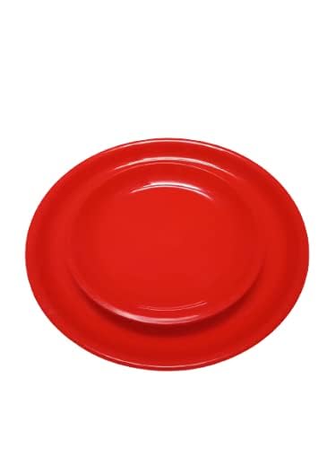 Everbuy Unbreakable Light Weight Dinner Set of 12 pcs 6 Full Plates, 6 Quarter Plates Set, Color- Cherry Red - Image 3