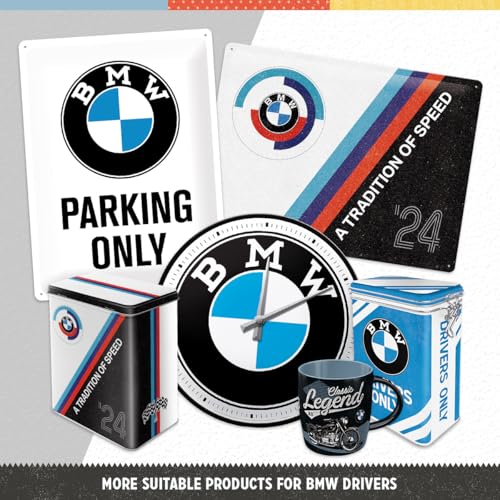 Nostalgic Art Nostalgic-Art Retro Tin Sign, 7.9" x 11.8", official license product (OLP), BMW – Parking Only White – Gift idea for car accessoires fans, Metal Plaque, Vintage design for decoration - Image 3