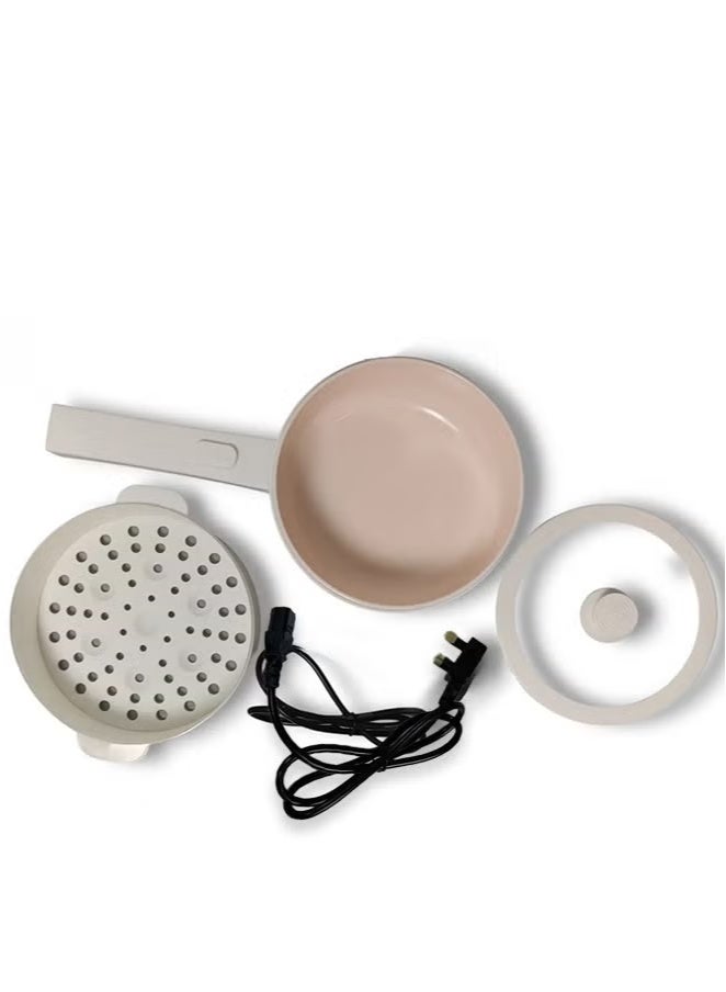 ج ت س آ ل قدر كهربائي صغير ساخن سعة 2 لتر مع جهاز بخار - درجة حرارة قابلة للتعديل وحماية من الحرارة الزائدة - جهاز طهي محمول للنودلز والحساء والبيض والطهي على البخار - مثالي للمساكن والمكاتب والسفر - Image 3