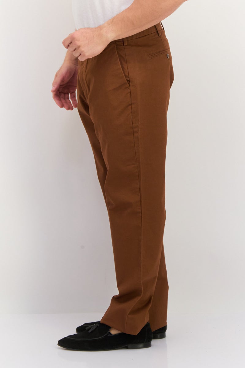 GAP Men Straight Fit Solid Chino Pants, Brown - Image 3