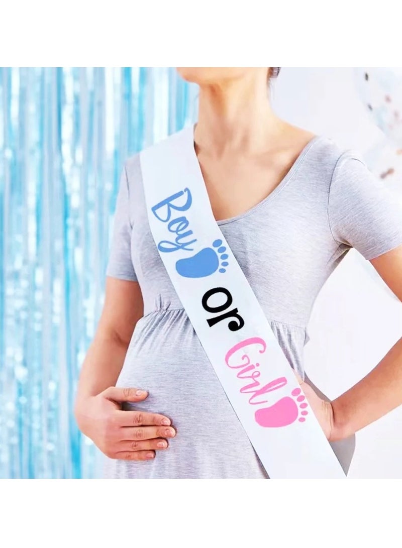 RTYY Baby Shower Sash Baby Gender Reveal Sash Boy or Girl Belt For Gender Reveal and Baby Showers Decorations  - Image 3