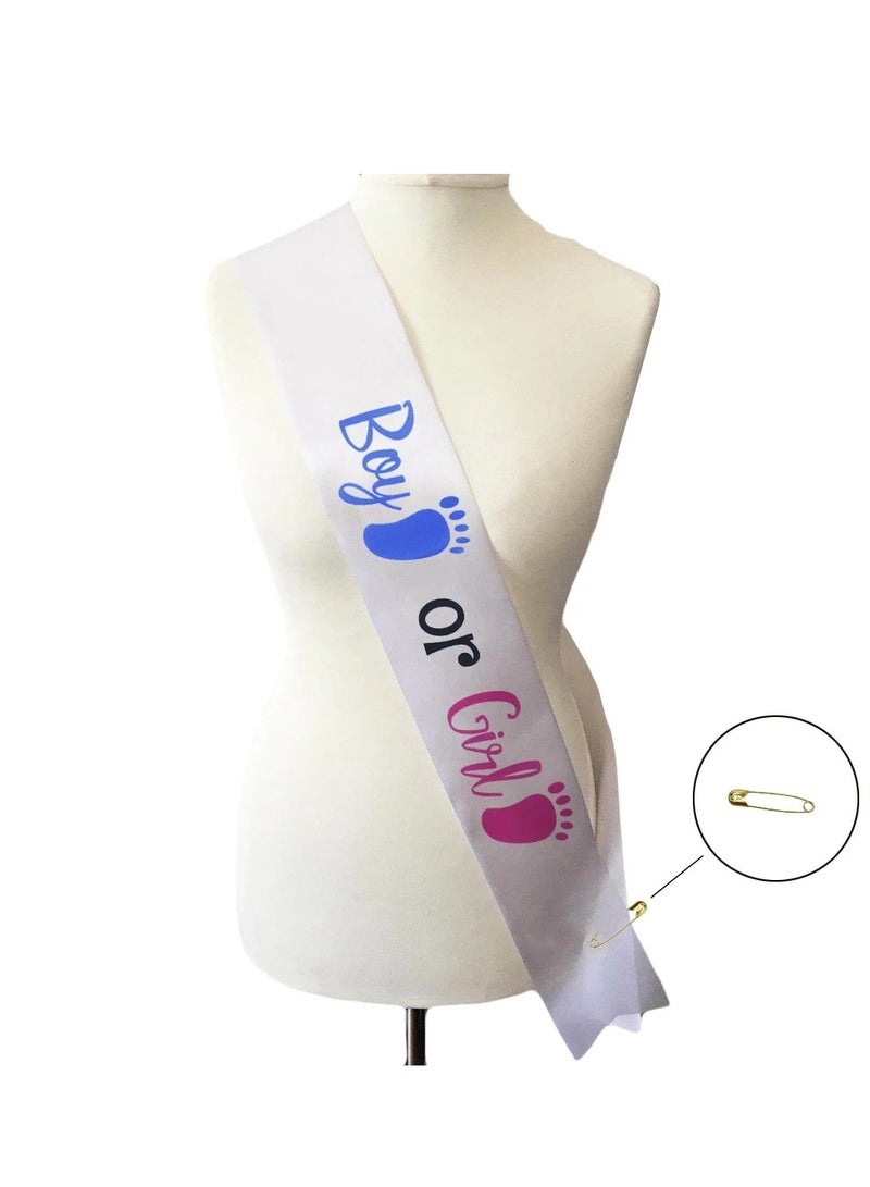 RTYY Baby Shower Sash Baby Gender Reveal Sash Boy or Girl Belt For Gender Reveal and Baby Showers Decorations  - Image 5