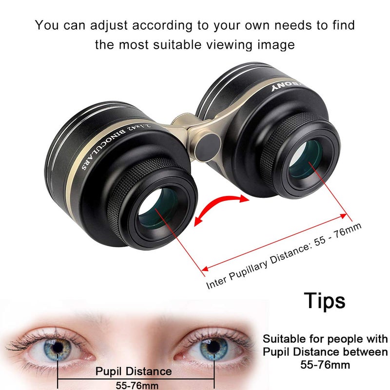 SVBONY SVBONY SV407 Atronomy Binoculars, 2.1x42mm Wide Angle Binoculars for Adults, IPX6 Waterproof Binoculars for Stars Sky Watching  - Image 3