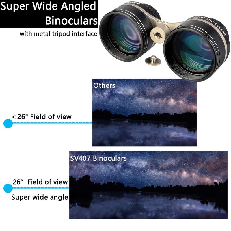 SVBONY SVBONY SV407 Atronomy Binoculars, 2.1x42mm Wide Angle Binoculars for Adults, IPX6 Waterproof Binoculars for Stars Sky Watching  - Image 5