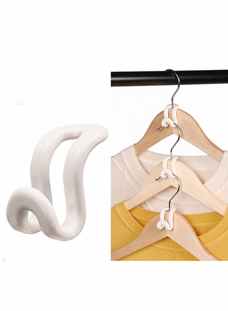 Suntown Clothes Hanger Connector Hooks, 60 PCS Outfit Hangers, Hanger Extender Clips, Cascading Hanger Hooks, Velvet Huggable Hangers Accessory, Heavy Duty Space Saving for Closet - Image 2