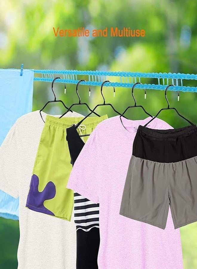 NFI essentials Clothesline Rope 10 Meters Windproof Anti-Slip Clothes Washing Line Drying Nylon Rope with Hooks 5 Meter Nylon Clothesline Rope for Drying Cloths (Assorted Colour) - Image 3