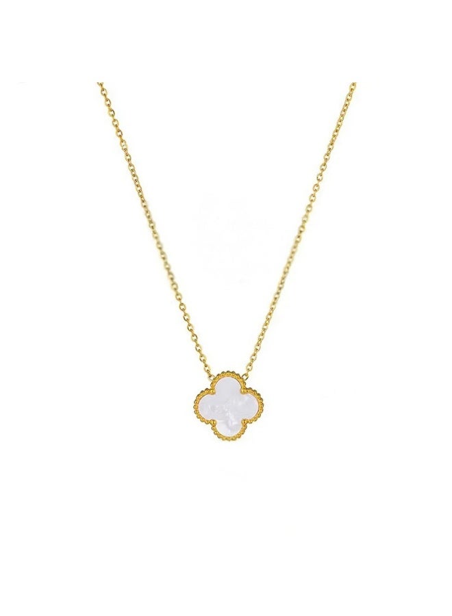 Luxuria 18K Gold Plated Stainless Steel Luxury Fashion Clover Pendant Necklace for Women Gift Double Face - Image 2
