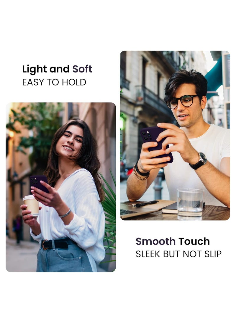 ELTRAZONE Designed for iPhone 15 Pro Max Case, Silicone Upgraded [Camera Protection] for iPhone 15 ProMax Case with [2 Screen Protectors], Anti-Scratch Microfiber Lining, 6.7 inch, Purple - Image 2