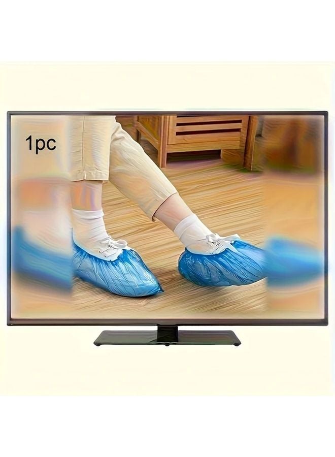 Sky Blue 100 Pcs Disposable PE Shoe Covers Thickened Anti Slip For Hotel Room Cleaning Travel Hygiene Protection - Image 1