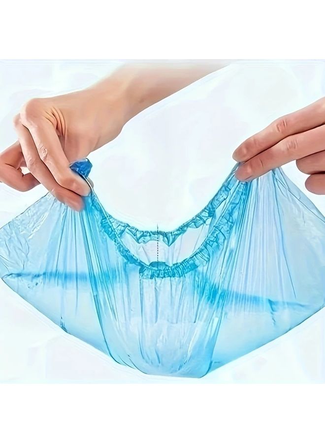 Sky Blue 100 Pcs Disposable PE Shoe Covers Thickened Anti Slip For Hotel Room Cleaning Travel Hygiene Protection - Image 4