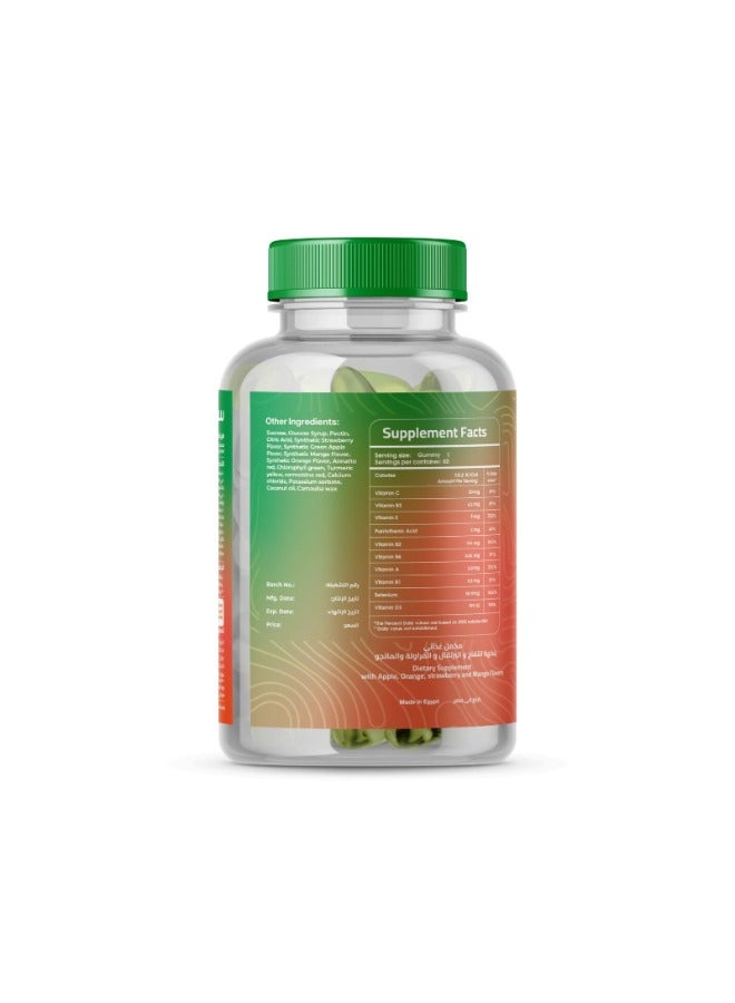 SPARKRUSH Sparkrush – 60 Multivitamin Gummies for Kids (Apple, Orange, Strawberry & Mango Flavors) - Image 2
