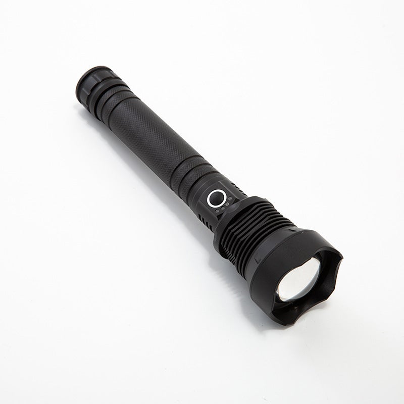 Cross-border new P70 strong light flashlight rechargeable super bright multifunctional high-power aluminum alloy telescopic zoom P70 single flashlight (without battery)