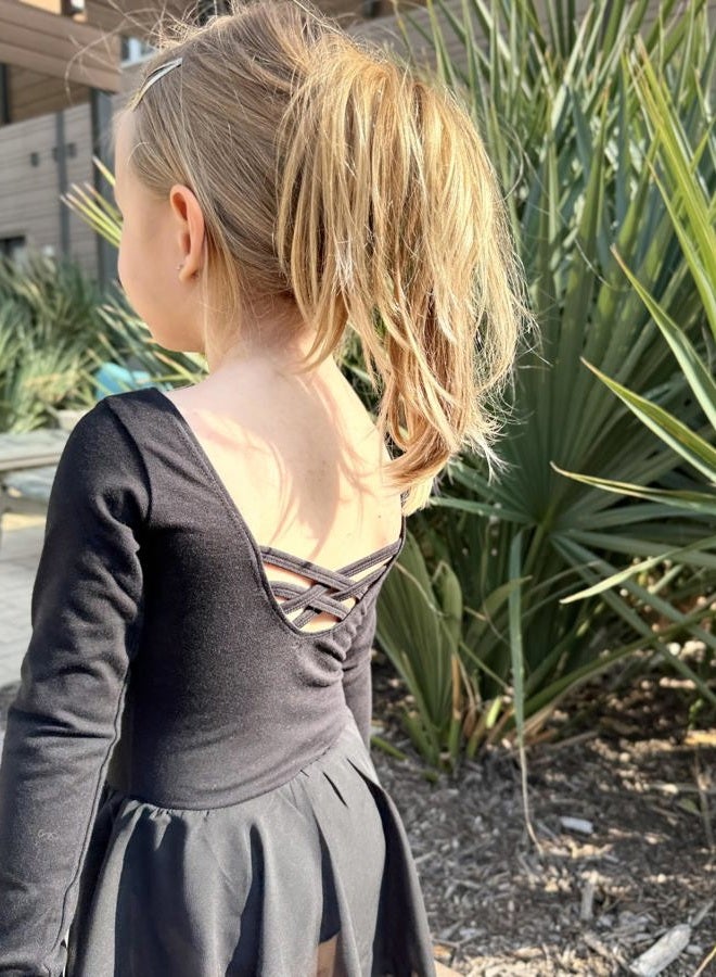 Arshiner Kids Girls Classic Long Sleeve Leotard Dance Ballet Dress - Image 3