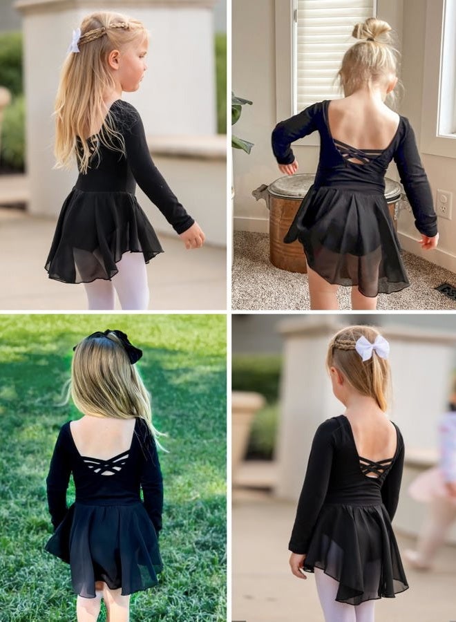 Arshiner Kids Girls Classic Long Sleeve Leotard Dance Ballet Dress - Image 5