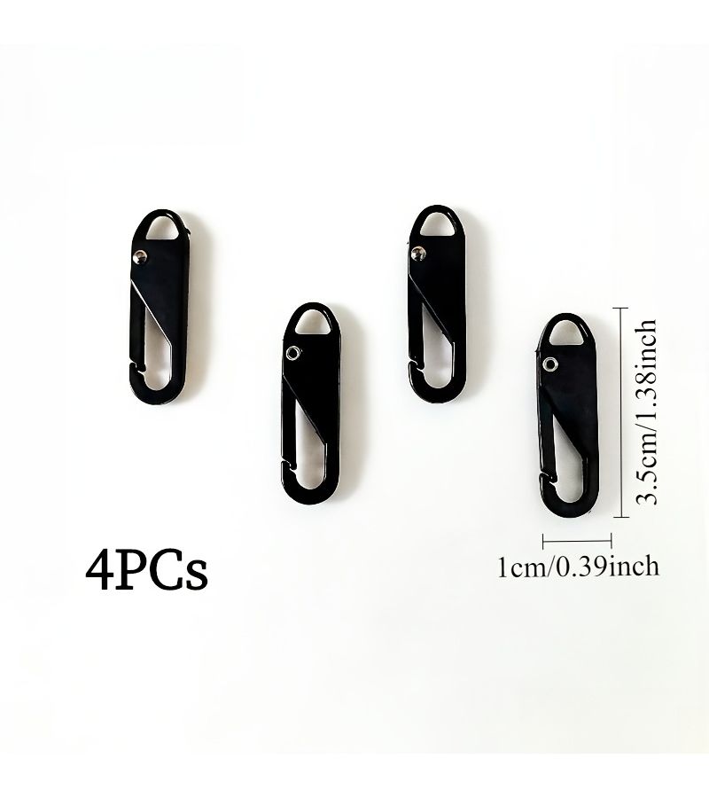 Universal Black 4pcs Quick Zipper Repair Removable Zipper Head for Bags Clothing Backpacks - Image 2
