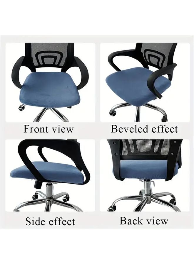 Dark Gray Elastic Office Chair Cover Machine Washable Snug Fit Seat Backrest Protector - Image 5