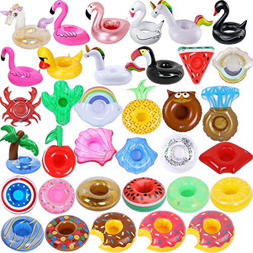 iShyan Inflatable Drink Holder 35 Pack Inflatabl Floats Floating Cup Holders Fun Floaties for Swimming Pool Party - Image 1