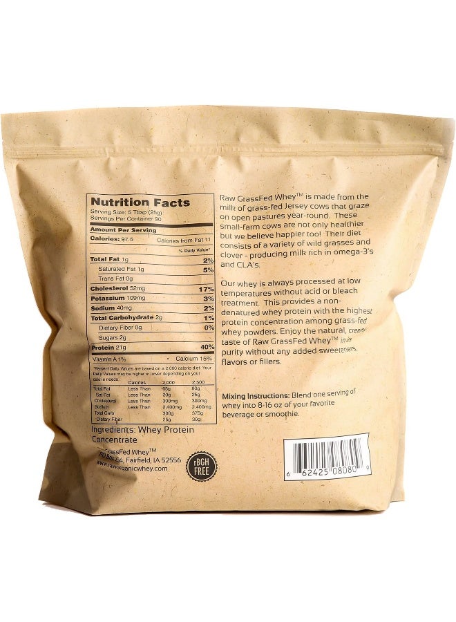 Raw Organic Whey 100% Grass Fed - Happy Healthy Cows, Cold Processed Undenatured Protein Powder, Gmo-Free + Rbgh Free + Soy Free + Gluten Free, Unflavored, Unsweetened (5 Lb Bulk, 90 Serve) - Image 2