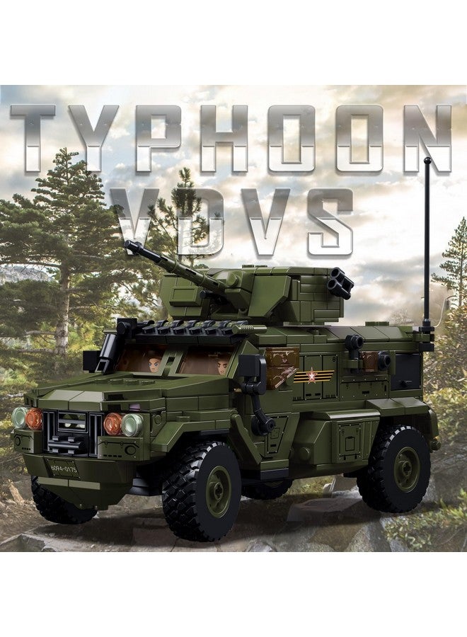 Sluban Military Vehicle Set Building Toy Army Car, Military Off-Road Vehicle Model, with 4 Soldier Minifigures, Gifts for Boys Aged 6-12 Kids Girls (m8002) - Image 2