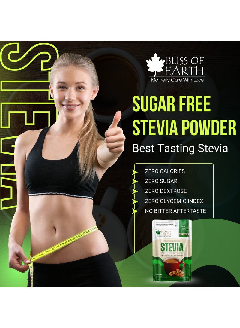 Bliss of Earth 99.8% Reb-A Stevia Powder With Erythritol 100g, Zero Calorie Plant Based Sugar Substitute, Diet Sugar - Image 4