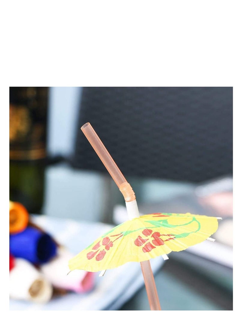 Excefore 50 Umbrella Parasol Drinking Straws,Disposable Bendable Tropical Drinking Straws,Hawaiian Beach beverage juice Party Decorations Supplies  - Image 4
