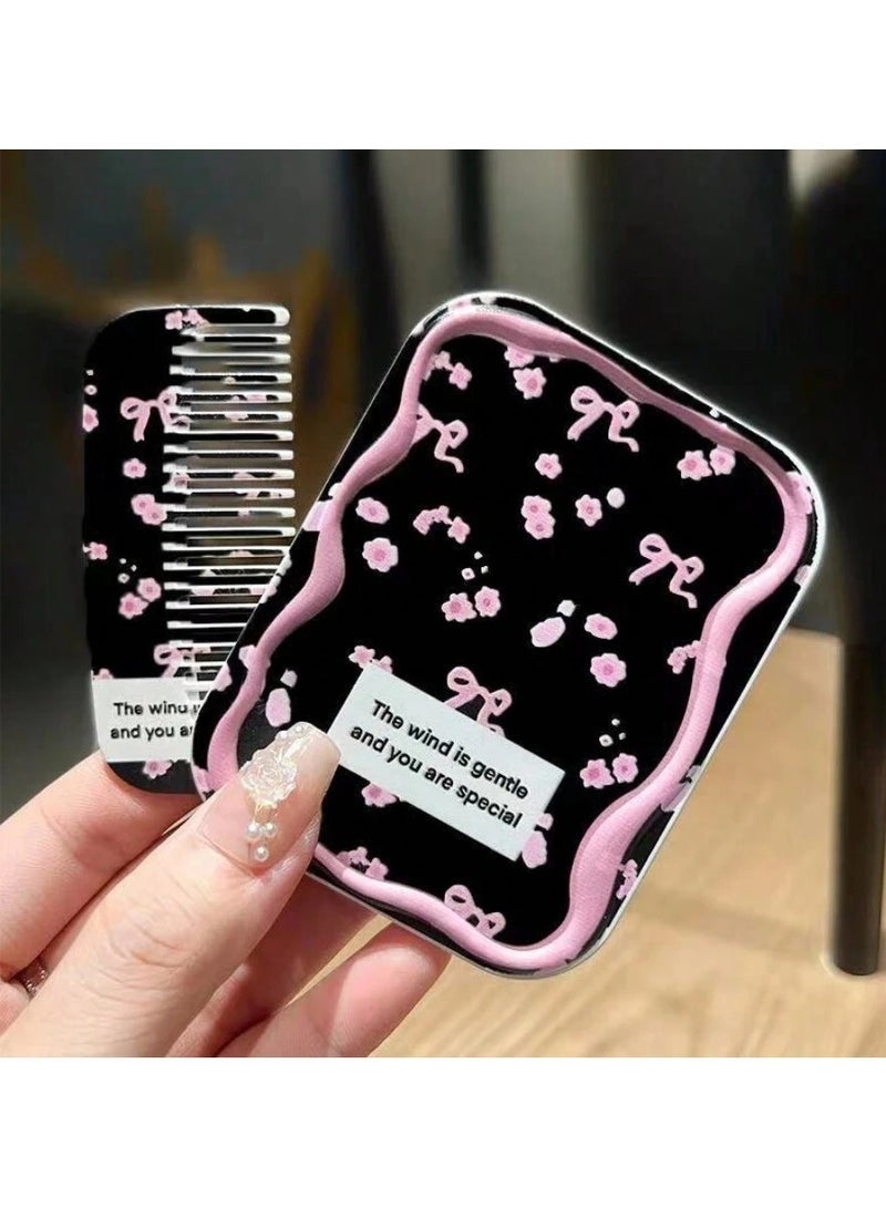 ليالي مرآة مكياج محمولة مكونة من قطعتين، مرآة جيب فاخرة للنساء والفتيات - Image 5