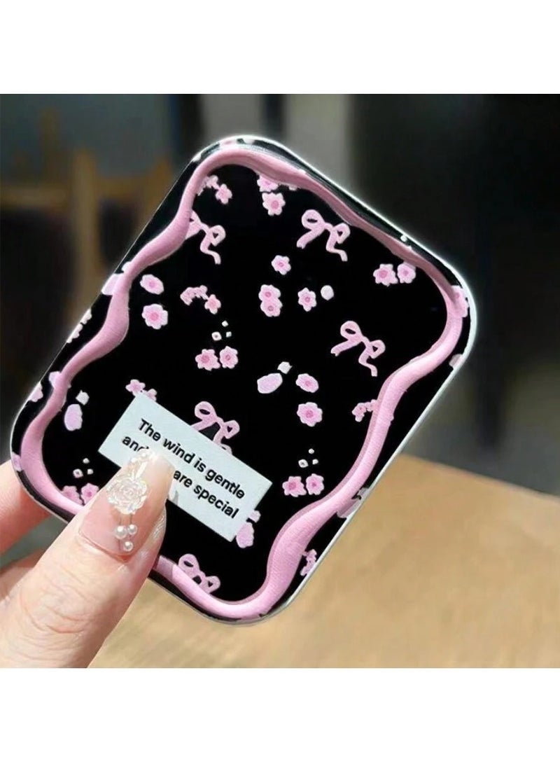 ليالي مرآة مكياج محمولة مكونة من قطعتين، مرآة جيب فاخرة للنساء والفتيات - Image 4