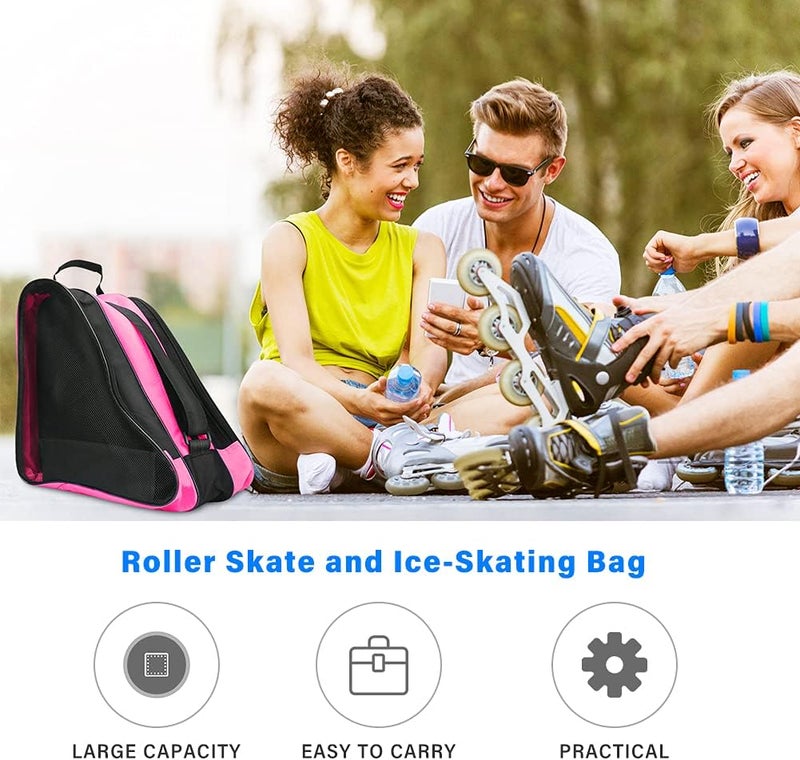 LINGSFIRE Roller Skate Bag, Breathable Ice-Skating Bag Shoulder and Top Handle Oxford Cloth Skating Bag for Women Men and Adults Roller Skate Accessories - Image 2