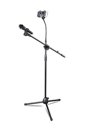Multi-Purpose Microphone Stand with Mobile Holder for Studio Recording Singing Video Floor Adjustable Stand, Phone Live Broadcast Boom Arm - pzsku/ZB547D6702D032BFBD8BBZ/45/_/1713466851/4b626a7c-48e1-4c3c-afe9-02cc4ab6a056