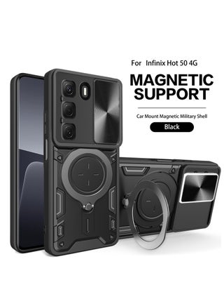 Case Cover for Infinix Hot 50 Pro+ 4G, Slide Camera Lens Cover, 360°Rotating Kickstand Ring, Bumper Shockproof Phone Case，Compatible with Car Magnetic Mount Mobile Phone Case for Infinix Hot 50 Pro+ 4G Black - pzsku/ZB547D766C33E051CB789Z/45/_/1733565064/1a520ac5-8a90-488f-9524-61702e500f83
