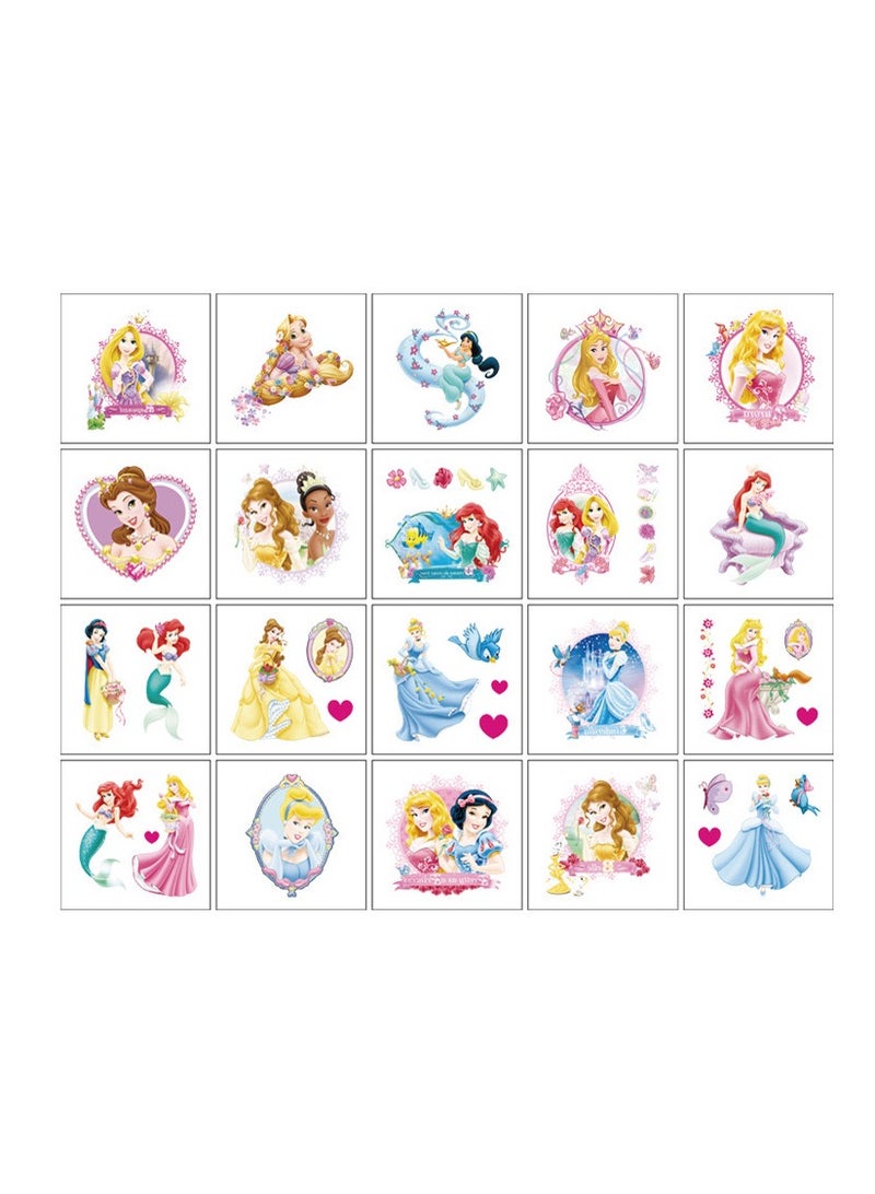 20pcs Lovely princess tattoo stickers personalized fashion holiday party gifts temporary stickers washable stickers - Image 1