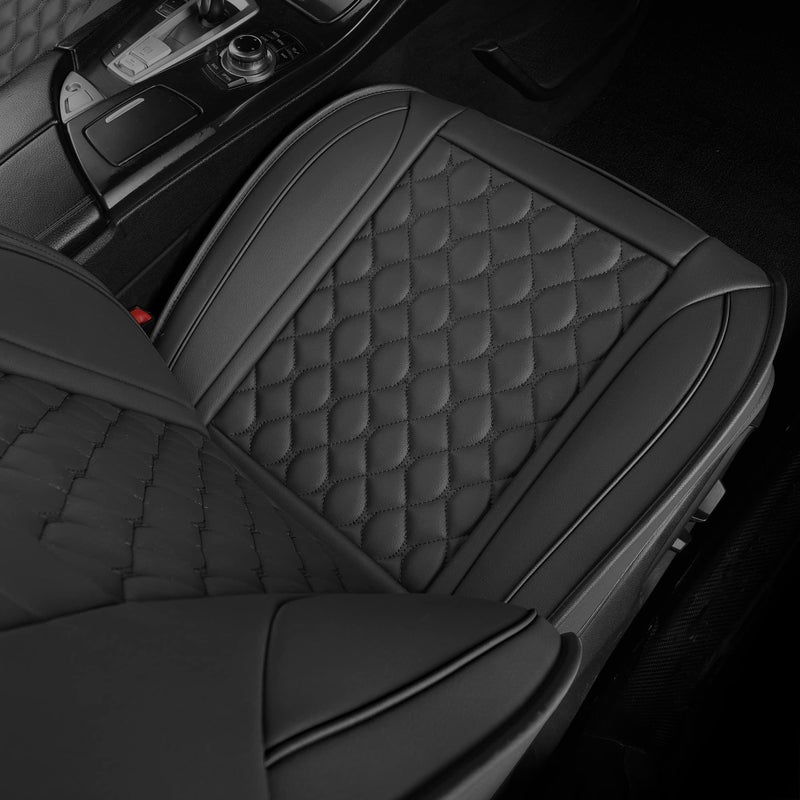 Vankerful Leather Car Seat Covers Full Set,Universal Fit for Most Cars,SUV,Sedans and Pick-up Trucks,Automotive Vehicle Faux Leather Cushion Covers for 5 Passenger Cars(Full Set,Black) - Image 5