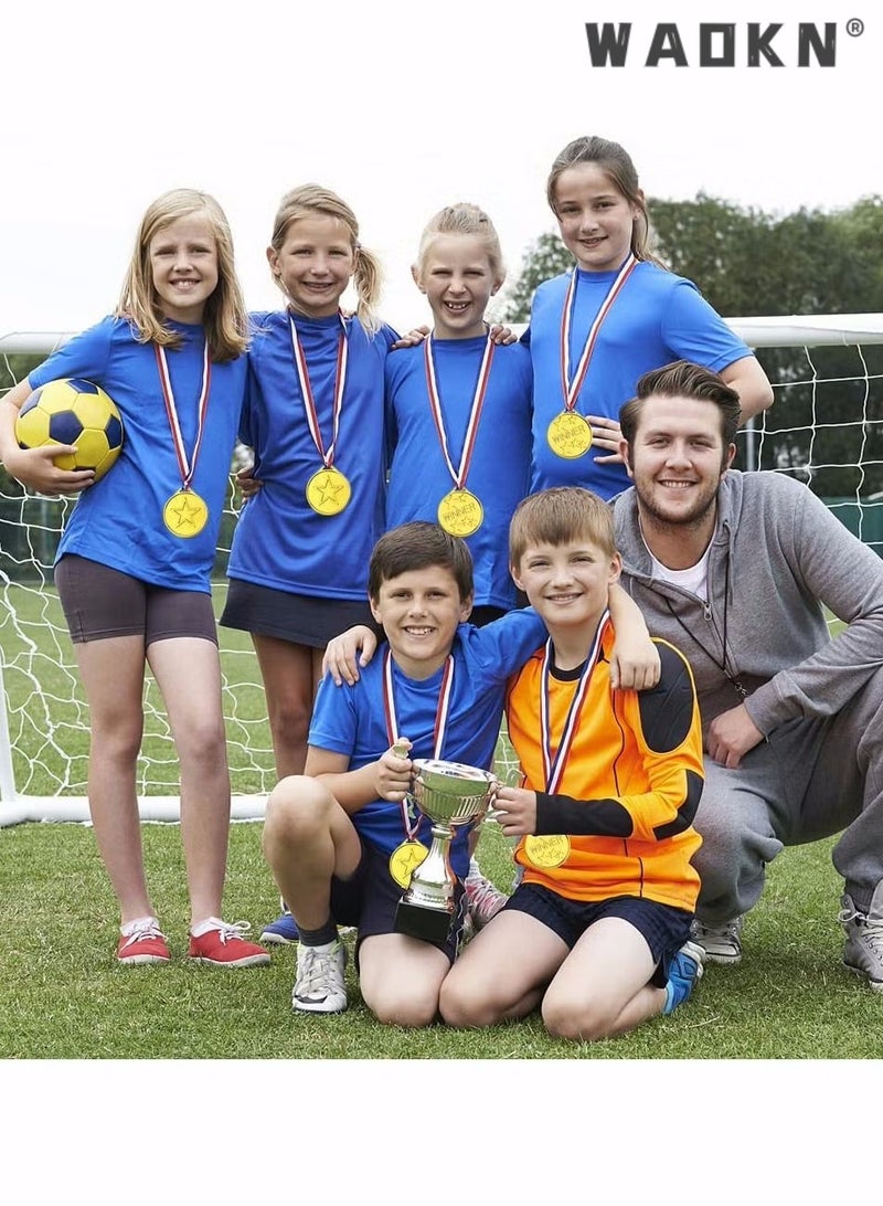 دبليو أيه أو كي أن الميداليات الفائزة ، 36 قطعة ميداليات بلاستيكية ميداليات ذهبية للأطفال مع الشريط ميداليات اليوم الرياضي للأطفال زينة لصالح الحفلات ، جوائز المنافسة الرياضية - Image 5