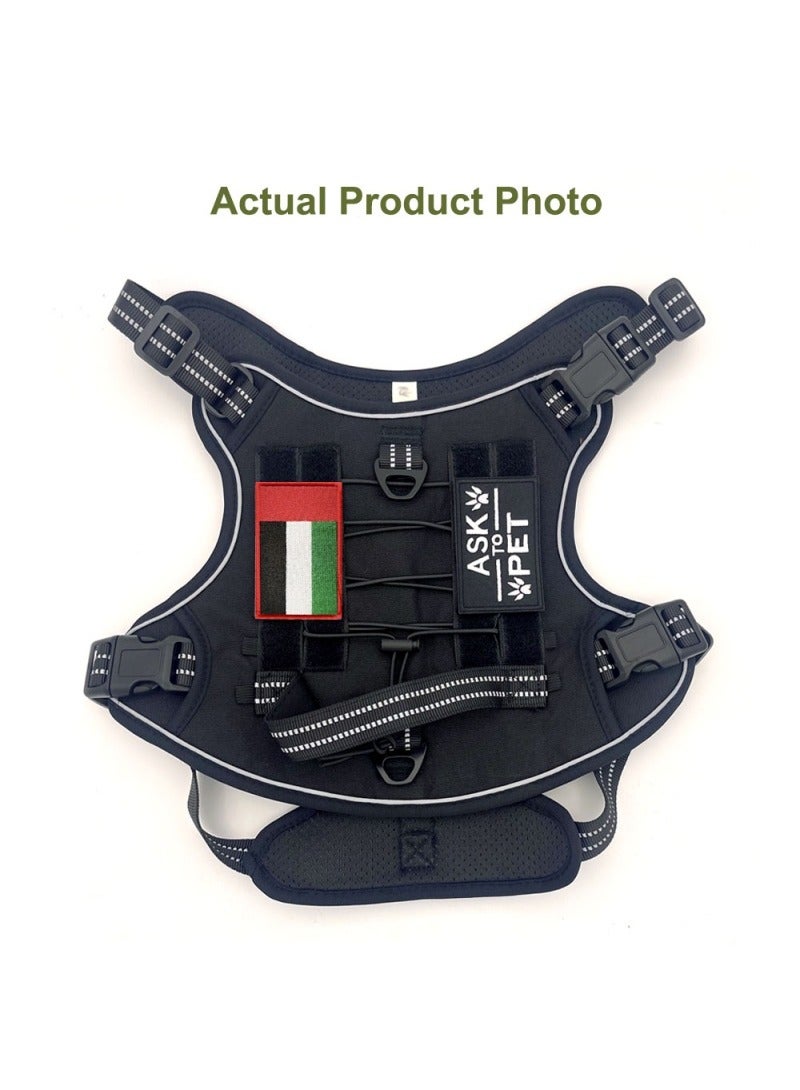 Generic Tactical Dog Harness for Medium and Large Dogs, With 2 Embroidered  hook and loop Patches, Adjustable No Pull Vest with Handle, Reflective Strips, for Training, Walking, and Hiking - Image 3