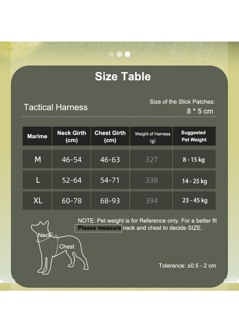 Generic Tactical Dog Harness for Medium and Large Dogs, With 2 Embroidered  hook and loop Patches, Adjustable No Pull Vest with Handle, Reflective Strips, for Training, Walking, and Hiking - Image 5
