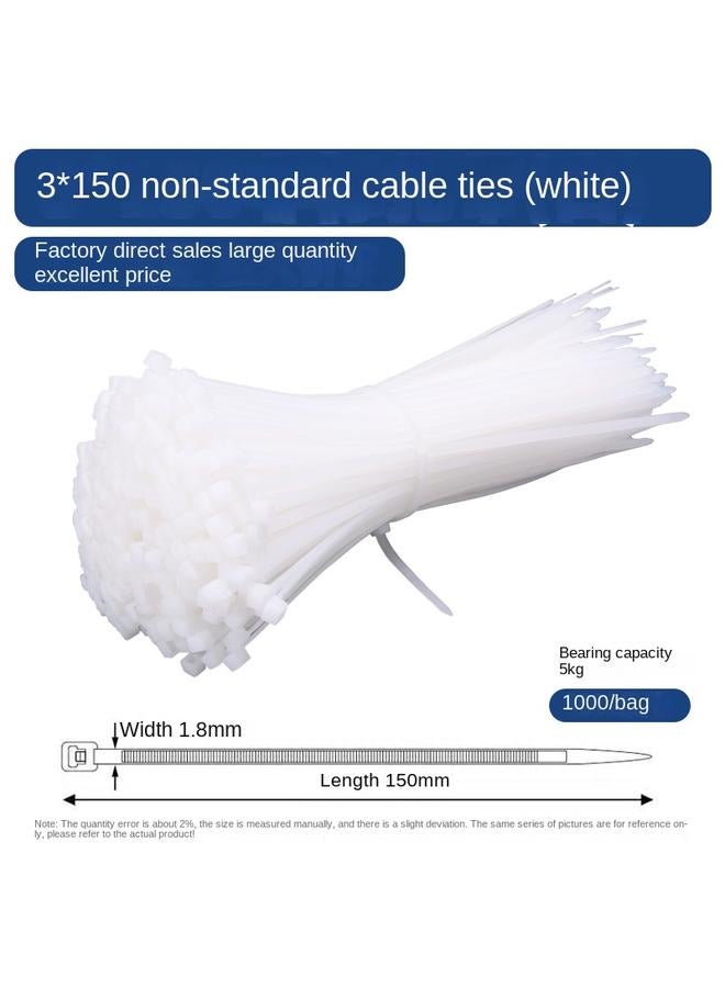 Bluejw Nylon Plastic Cable Tie Large Buckle Cable Tie With Strapping Wire Harness Strangle Hook Black And White One Pull Tight - Image 1