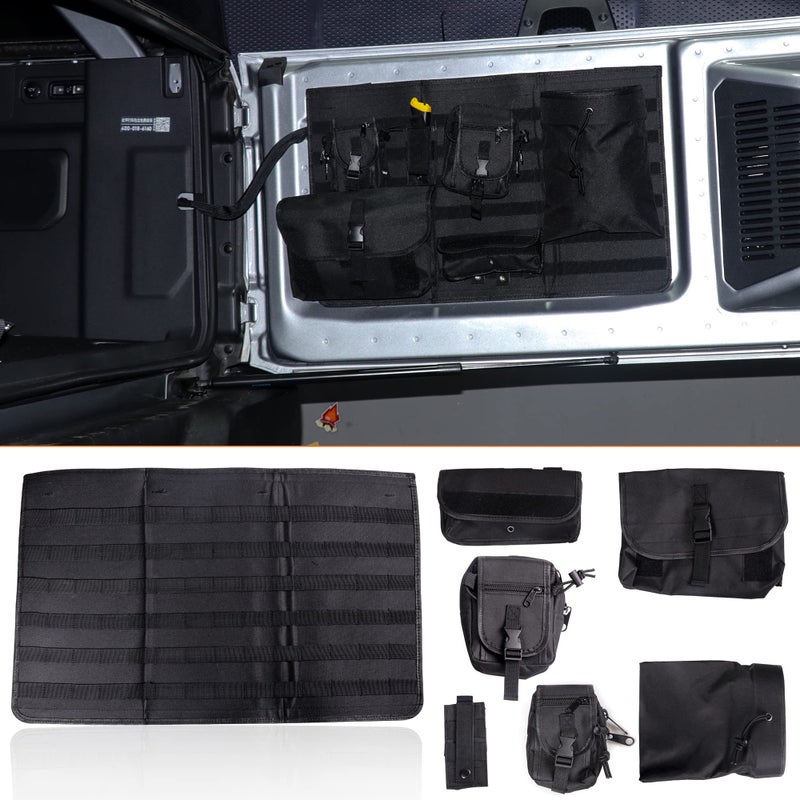 BESTAOO Tailgate Storage Bag for 2021 2022 2023 2024 2025 Ford Bronco 24 Doors Rear Door Tool Kit Organizer Storage Pockets Interior Accessories 7Pcs