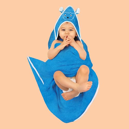 Kridlo 100% Cotton Super Soft Baby Hooded Terry Towels (Pack of 2, 70x70cm), Bath Towels for New Born Baby 0-2 Years, Ideal for Infants & Toddlers (Blue Sheep & Yellow Bear) - Image 3