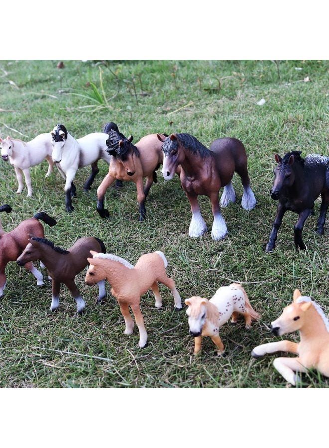 Solid Realistic Animal Horse Model Foal Stallion Black Horse Wild Children's Cognitive Toys Wild Animal Models-Color:M-2339 Arabian Pint Horse  - Image 5