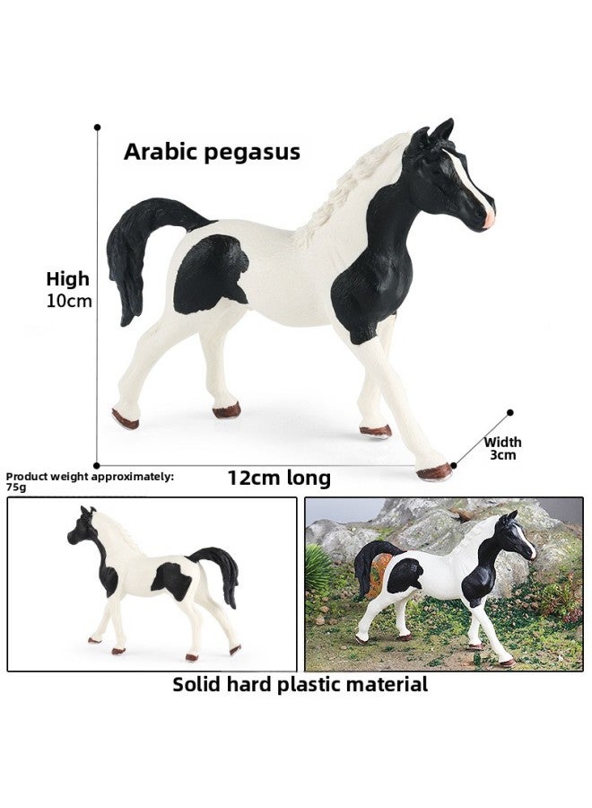 Solid Realistic Animal Horse Model Foal Stallion Black Horse Wild Children's Cognitive Toys Wild Animal Models-Color:M-2339 Arabian Pint Horse  - Image 1
