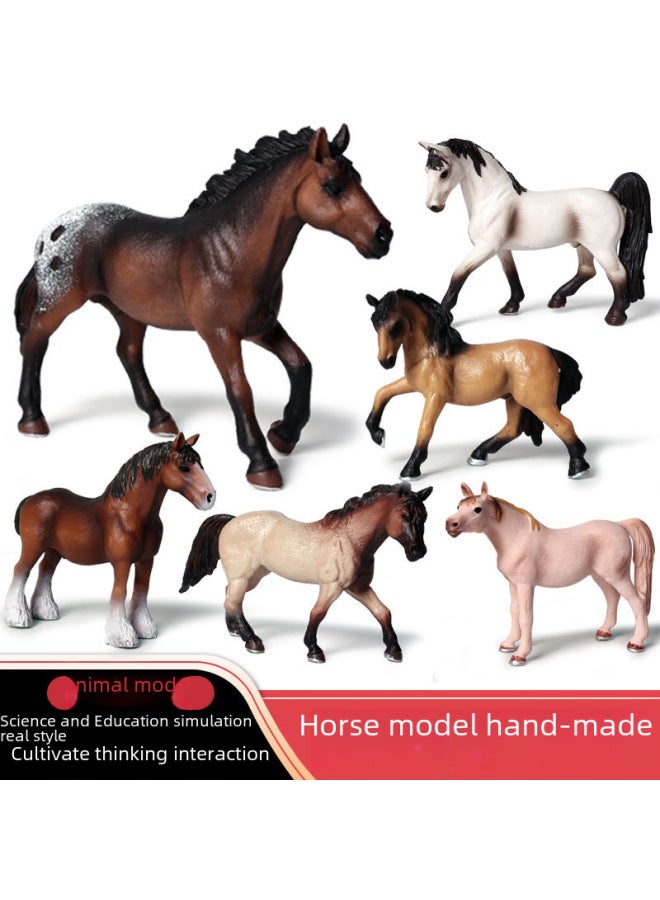 Solid Realistic Animal Horse Model Foal Stallion Black Horse Wild Children's Cognitive Toys Wild Animal Models-Color:M-2339 Arabian Pint Horse  - Image 2