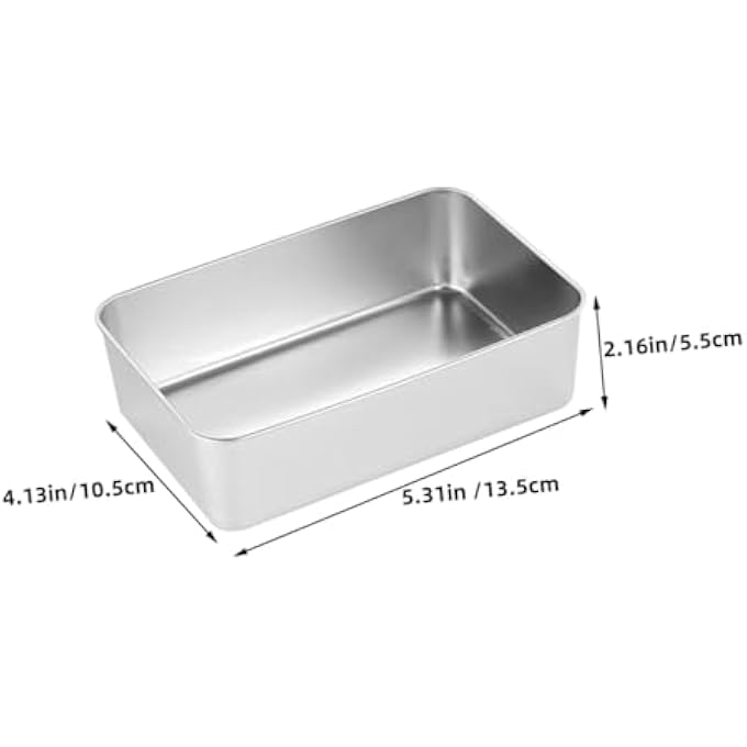 COLLBATH 2Pcs Tiramisu Plate Roaster Pan Roasting Pan With Lid Bread Baking Supplies Baking Pans With Lids Baking Tray Baking Bread Pan NonStick Baking Pan Baking Molds Stainless Steel - Image 4