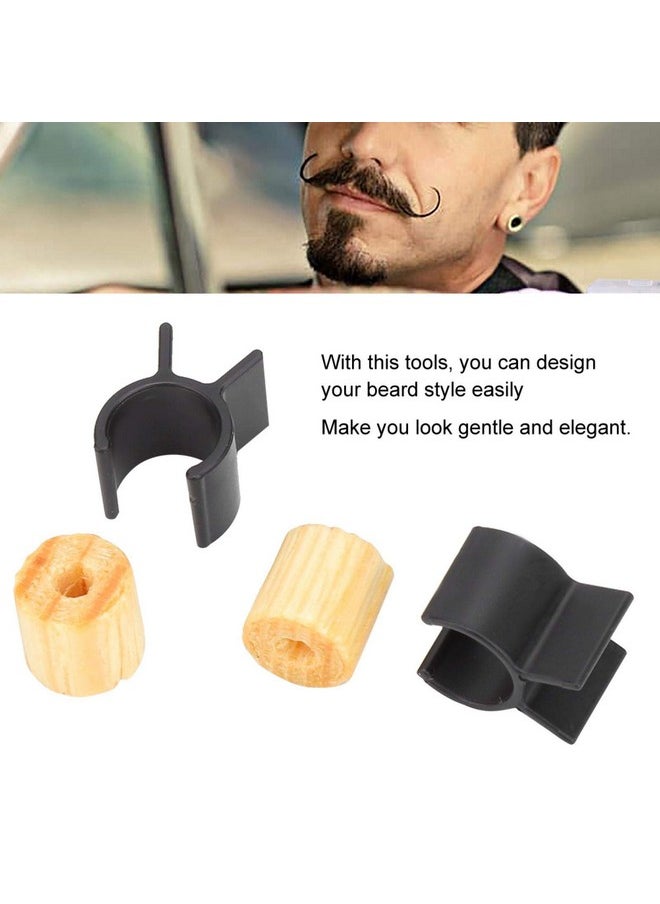 ZJchao - Mustache Training Wheels Men Handlebar Beard Styling Template Beard Shaping Tool Black Beards Template Shaping Tools Gifts For Father Boy Husband Boyfriend(Black) - Image 1