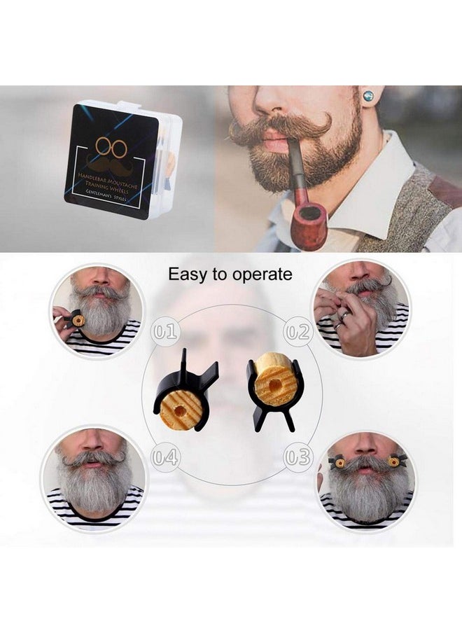 ZJchao - Mustache Training Wheels Men Handlebar Beard Styling Template Beard Shaping Tool Black Beards Template Shaping Tools Gifts For Father Boy Husband Boyfriend(Black) - Image 1