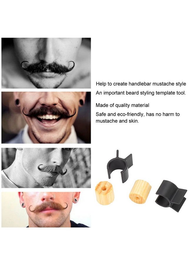 ZJchao - Mustache Training Wheels Men Handlebar Beard Styling Template Beard Shaping Tool Black Beards Template Shaping Tools Gifts For Father Boy Husband Boyfriend(Black) - Image 1