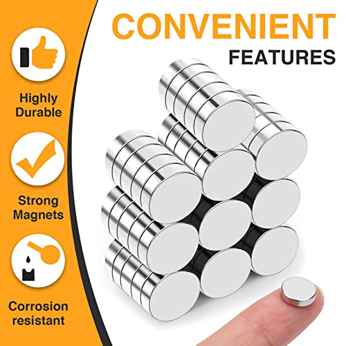 TRYMAG Small 10x3mm Rare Earth Magnets, 50Pcs Strong Neodymium Tiny Round Fridge Magnets for Whiteboard, Refrigerator, DIY, Kitchen, Office - Image 2