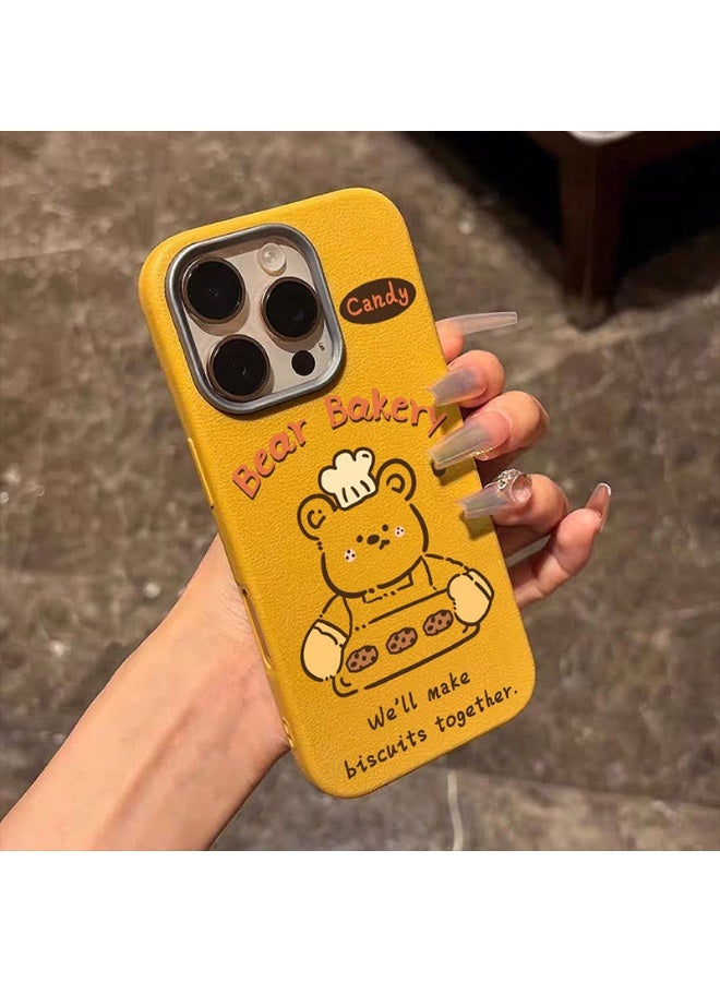 NIBEMINENT Cute Teddy Bear Protective TPU Case Cover For iPhone 17, Emma Orange - Image 2