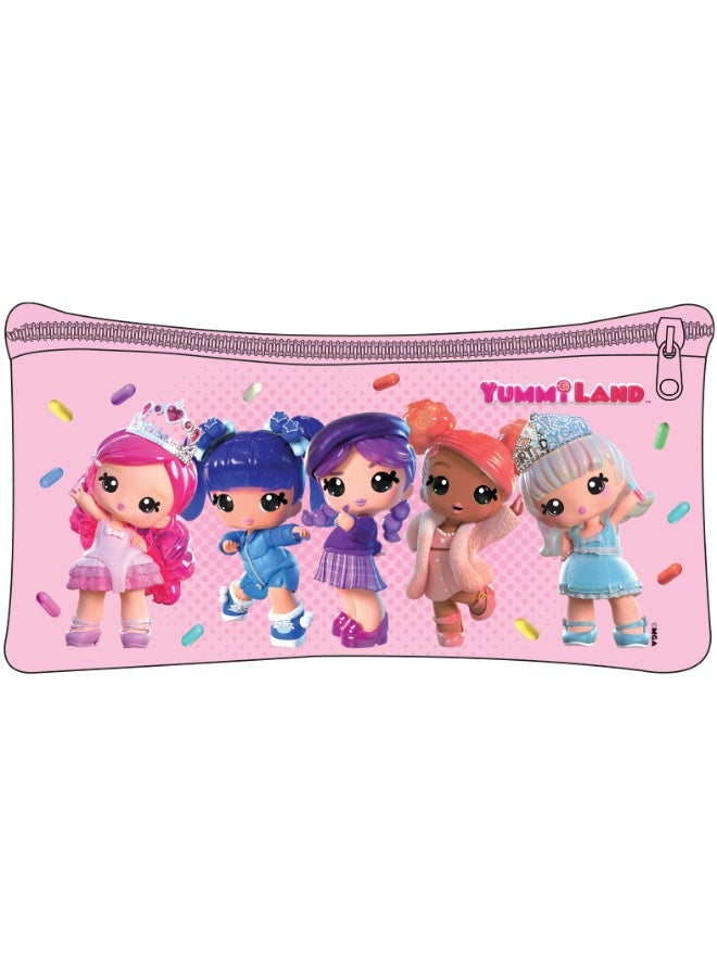 ام جي اي طقم مدرسة يامي لاند 5 في 1 – شنطة ترولي 16 بوصة، صندوق طعام، زجاجة ماء، مقلمة، وشنطة طعام – تصميم كرتوني لطيف للأطفال - Image 5