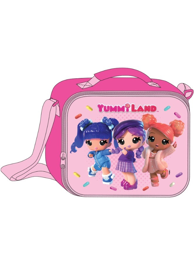 ام جي اي طقم مدرسة يامي لاند 5 في 1 – شنطة ترولي 16 بوصة، صندوق طعام، زجاجة ماء، مقلمة، وشنطة طعام – تصميم كرتوني لطيف للأطفال - Image 4