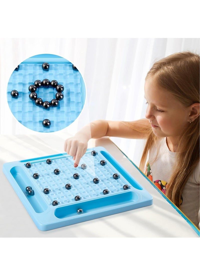 Magnetic Chess Game Set, Table Top Magnet Chess Game, Magnetic Chess Game with Stones, Develop Intelligence, Strategy Game, Family Game Party Game for Kids and Adults (32 pcs)  - Image 2